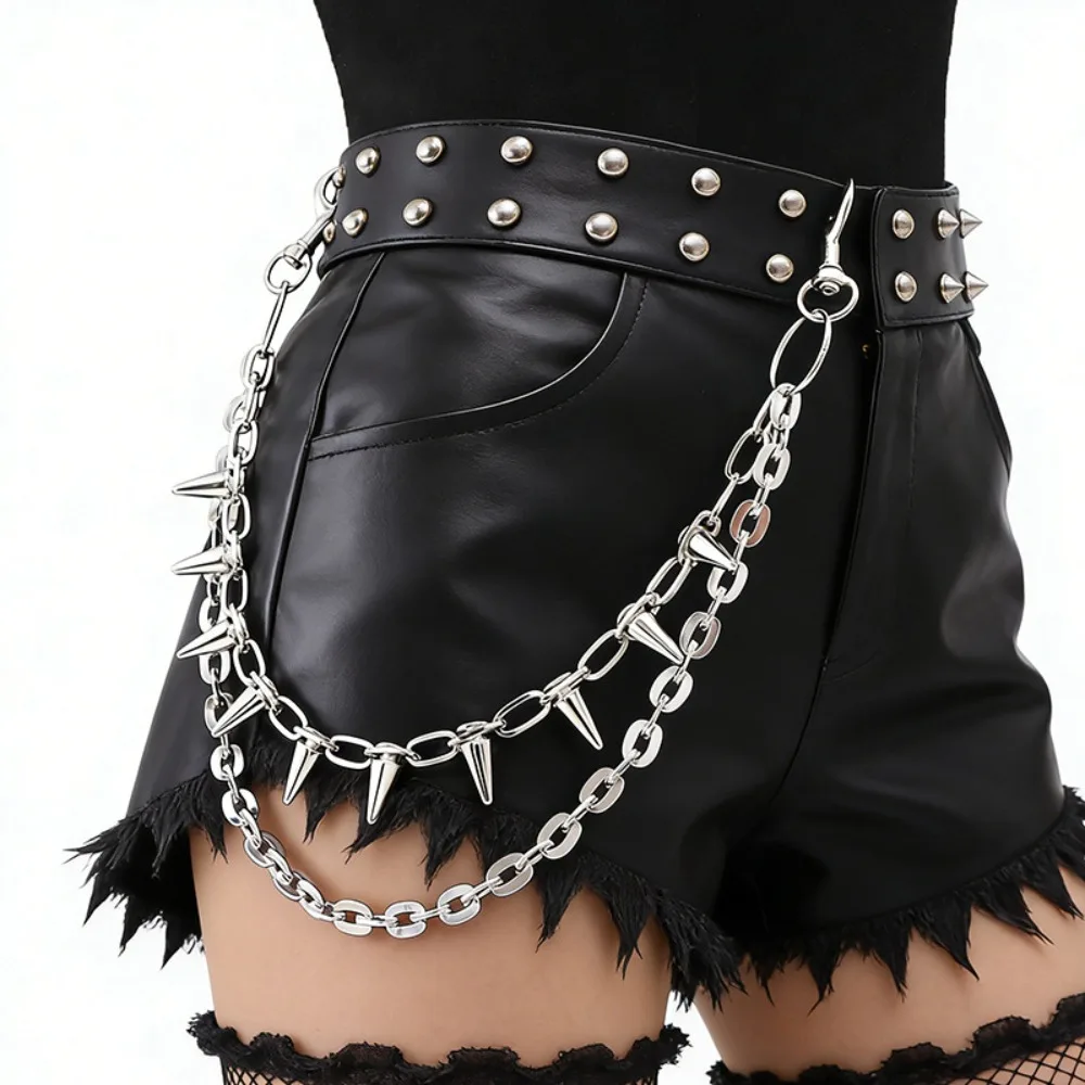 Fashion Metal Rivets Pants Chain Hip-hop Hipster Punk Jeans Chain Multi-layer Trousers Chain For Men Women