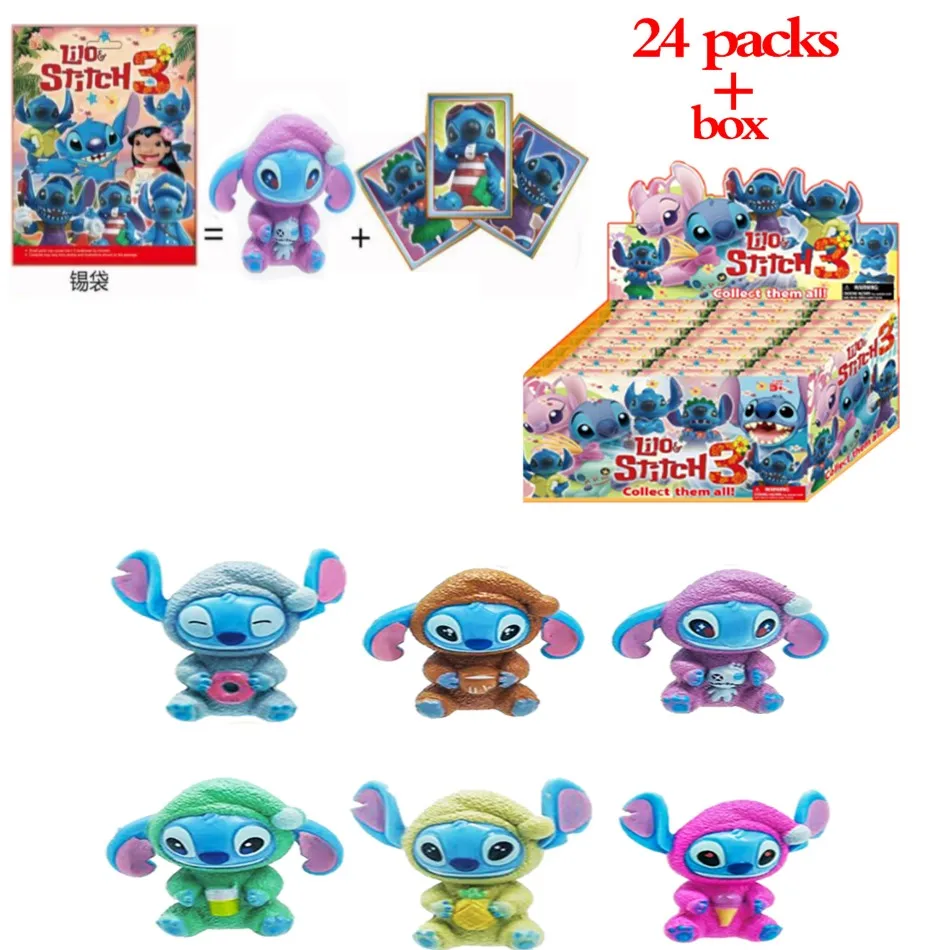 

Горячая мультяшная кукла Лило и Стич, слепая коробка, 24 шт., коллекция, модель из ПВХ, игрушки, детский подарок на день рождения, настольные украшения на складе