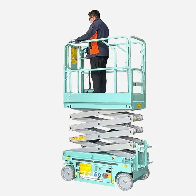 Lightweight Electric Steel Scaffold Lift Portable Movable Hydraulic Aerial Lifting Platform 100kg Capacity for High Altitude