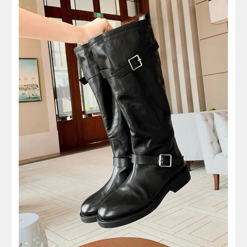 

Shoes for Women Fashion Gothic Knight Boots New Punk Style Motorcycle Boots Women Designer Shoes Luxury Knee High Boots Zapatos
