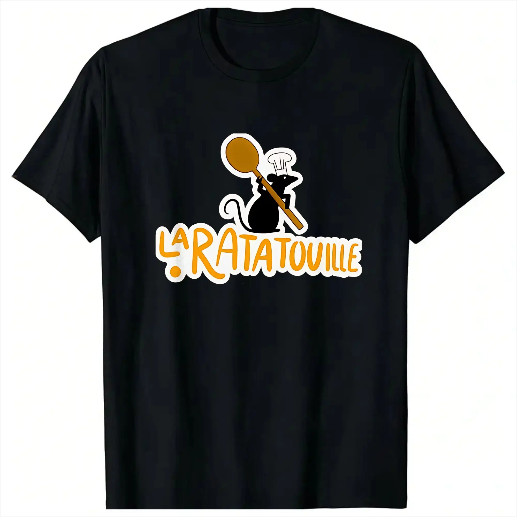Ratatouille Men's T Shirt  Leisure Tees Short Sleeve Round Collar T-Shirts Cotton Printed Clothes