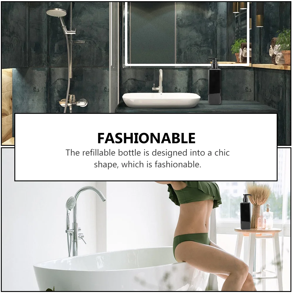 

2Pcs Shower Gel Plastic Bottle Refillable Lotion Pump Portable Travel Soap Dispenser Safe Fine Craft Smooth Bottom