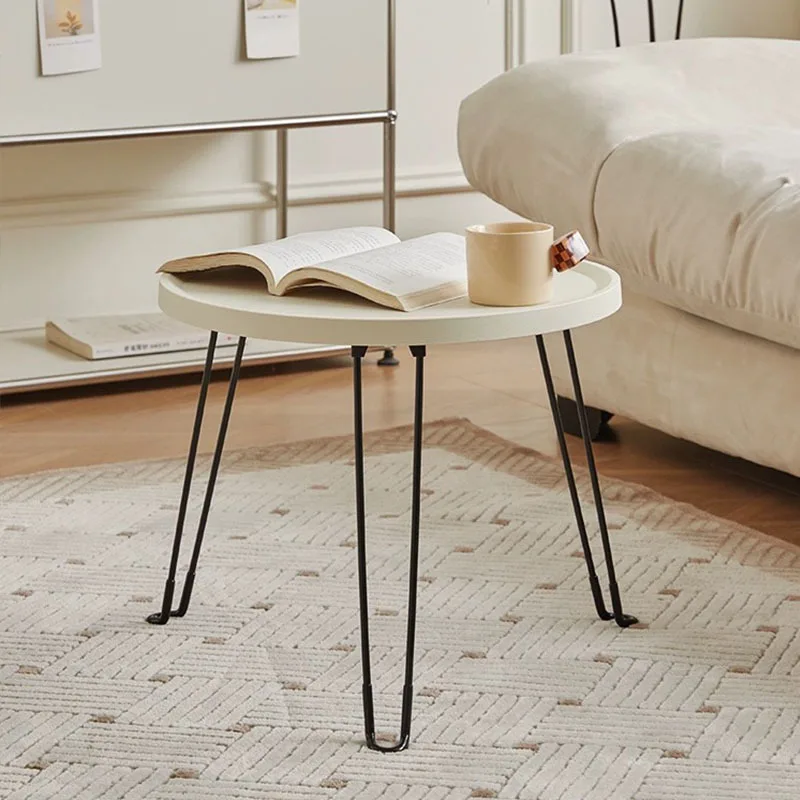 

Foldable sofa edge Internet celebrity small table Living room coffee table Household simple small round table Bedroom mini bedsi