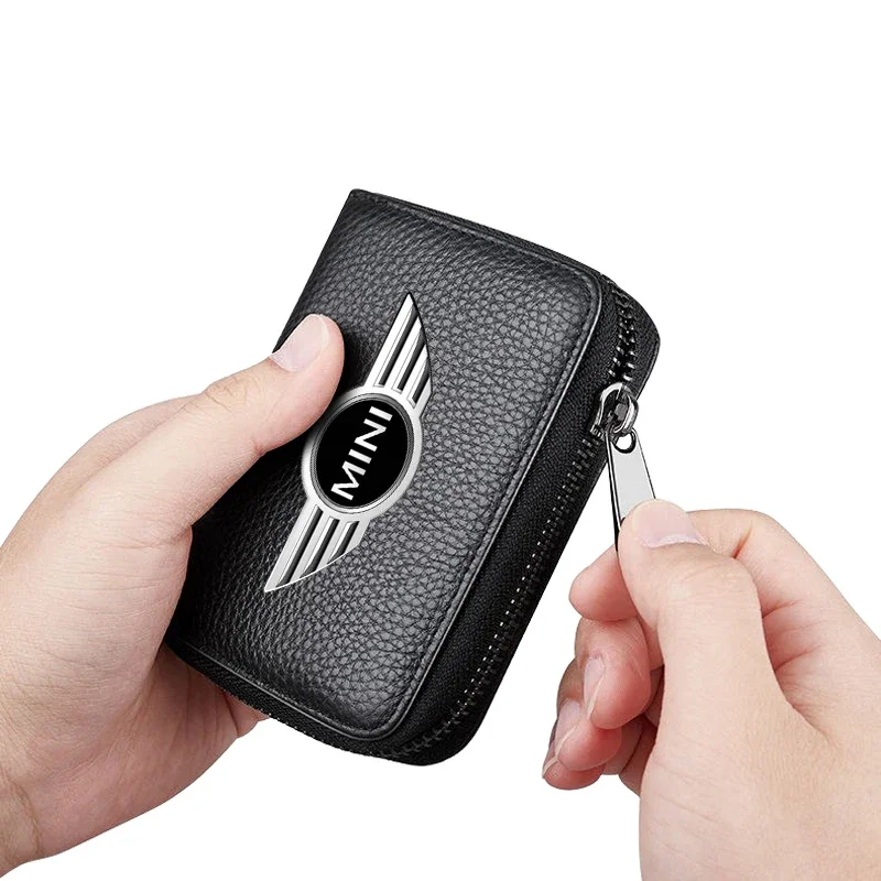 Car Styling Wallet Driver License Business Card Holder Key Case For BMW Mini Cooper R50 R52 R53 R55 R56 R60 R61 F54 F55 F56 F60