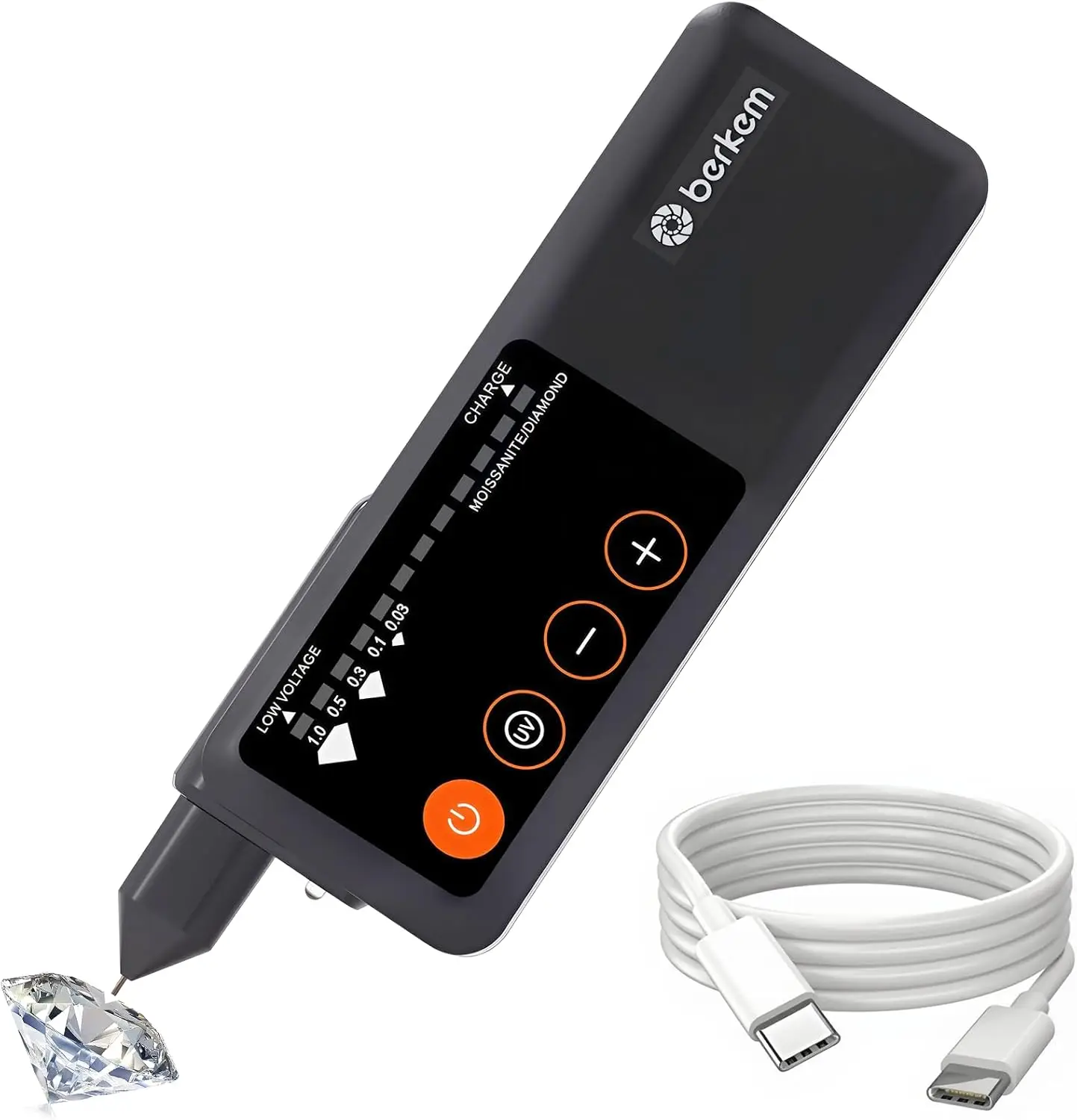 

Rechargeable Diamond Tester Pen with LCD Display & UV Light Professional High Accuracy Gem & Jewelry Testing Tool for Diamonds