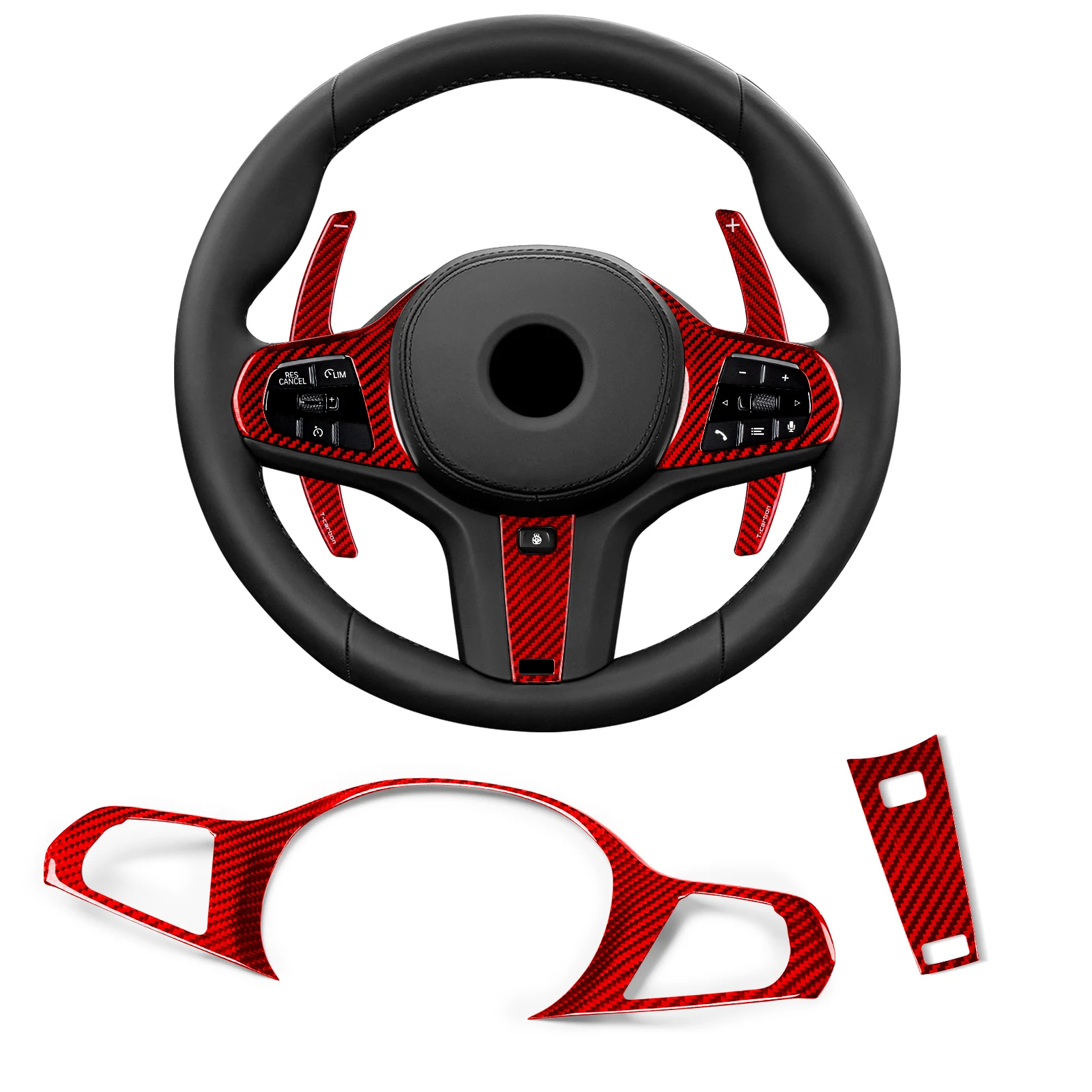 

Накладки на руль подходят для BMW G20 G21 G22 G26 G29 G30 G32 G42 F44 F90 F95 F96 Аксессуары для интерьера из настоящего углеродного волокна
