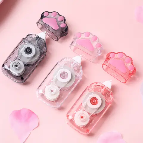 Bilashmart White Kawaii Corrector Cat Claw Portable Correction Tape Prize For Student School Office Stationery 6M