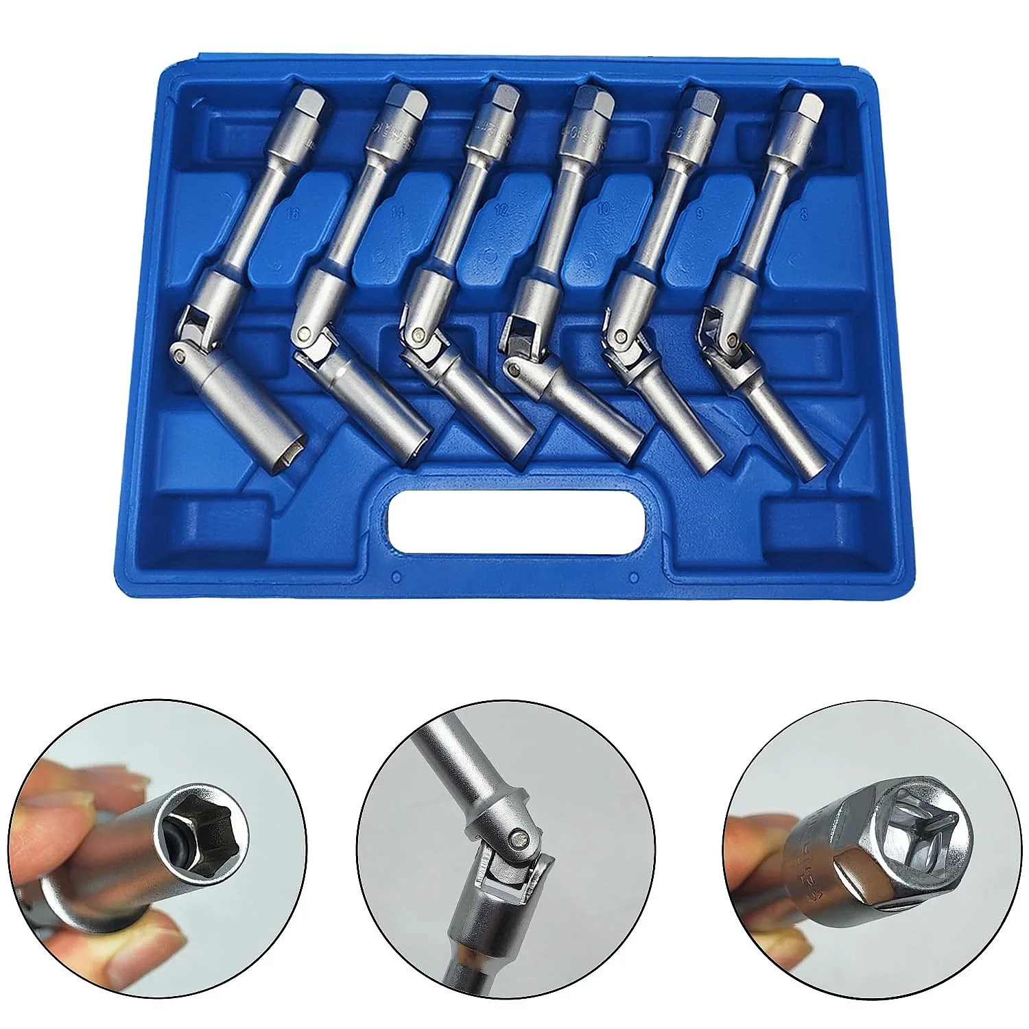 6Pcs 3/8 Diesel Glow Plug Heat Socket Hot Plug Wrench Removal Tool Set