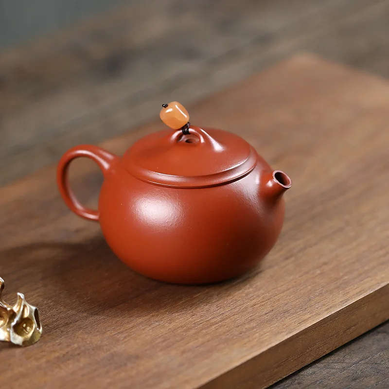 Yixin Manufacturer Wholesale Zhuni Purple Clay Persimmon Round 120Ml Kun Fu Tea Set Small Capacity Sinle Teapot Gift
