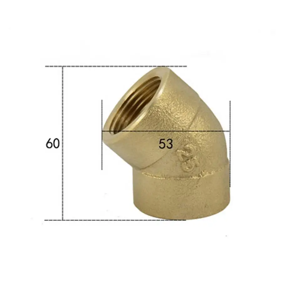 

1" BSPP Euqal Female Brass 45 Degree Elbow Pipe Fitting Coupler Connector Water Gas Oil