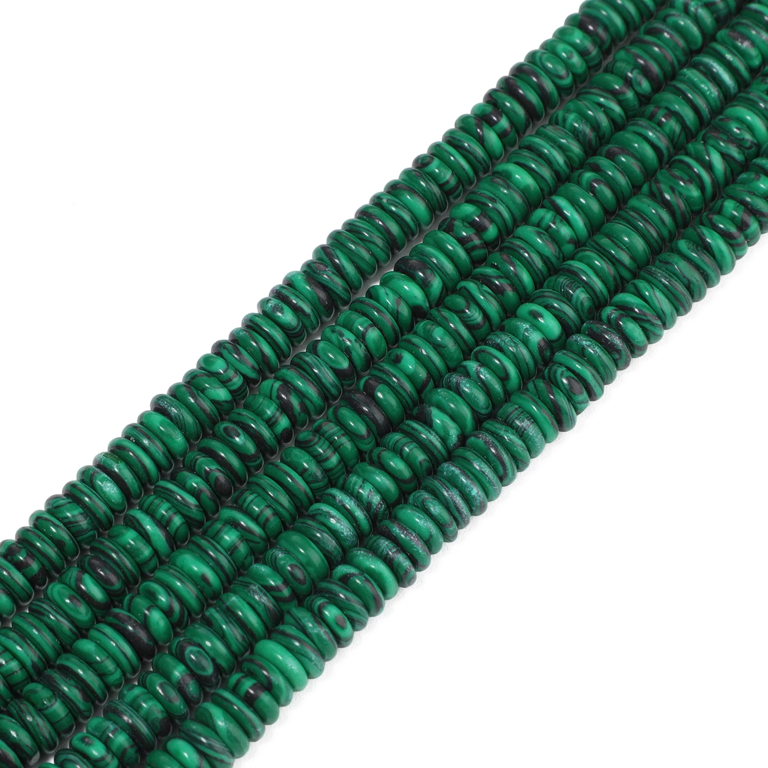 6x2mm Rondelle Natural Stone Green Malachite Beads Round Disc Spacer Beads for Jewelry Making DIY Energy Charms Bracelets