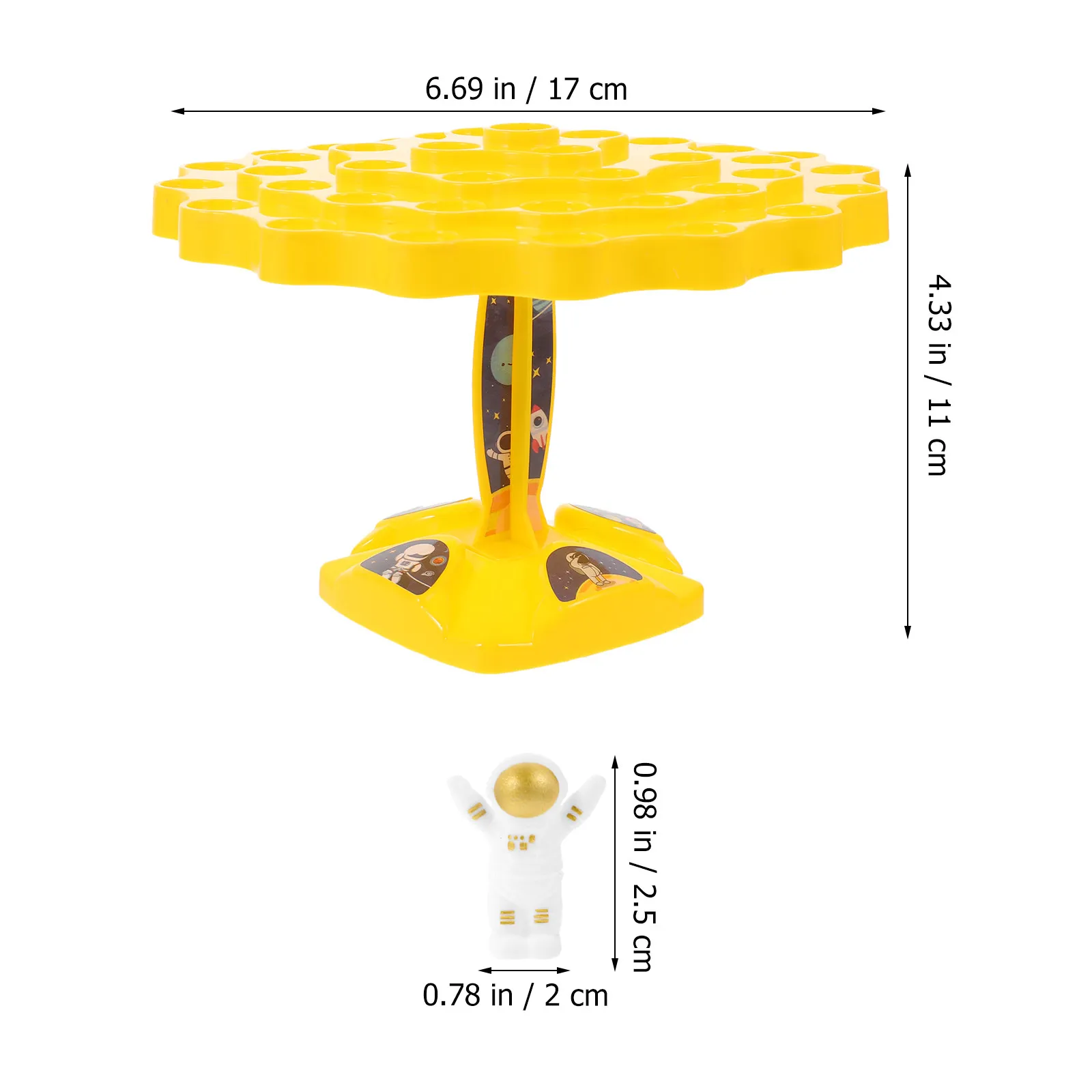 1 Set Balance-Raumfahrer Cartoon-Astronaut Plastikbausteine Pädagogisches Kleinkind-Spielzeug zur Entwicklung Kognitiver Fähigkeiten