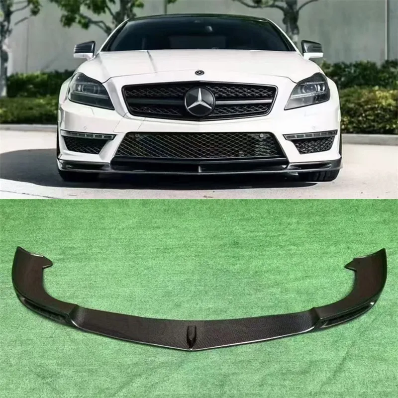 

For Benz CLS Class CLS63 W218 AMG 2012-2015 Real Carbon Fiber Front Lip Front Bumper Lower Lip Under Spoiler Splitter Body Kit