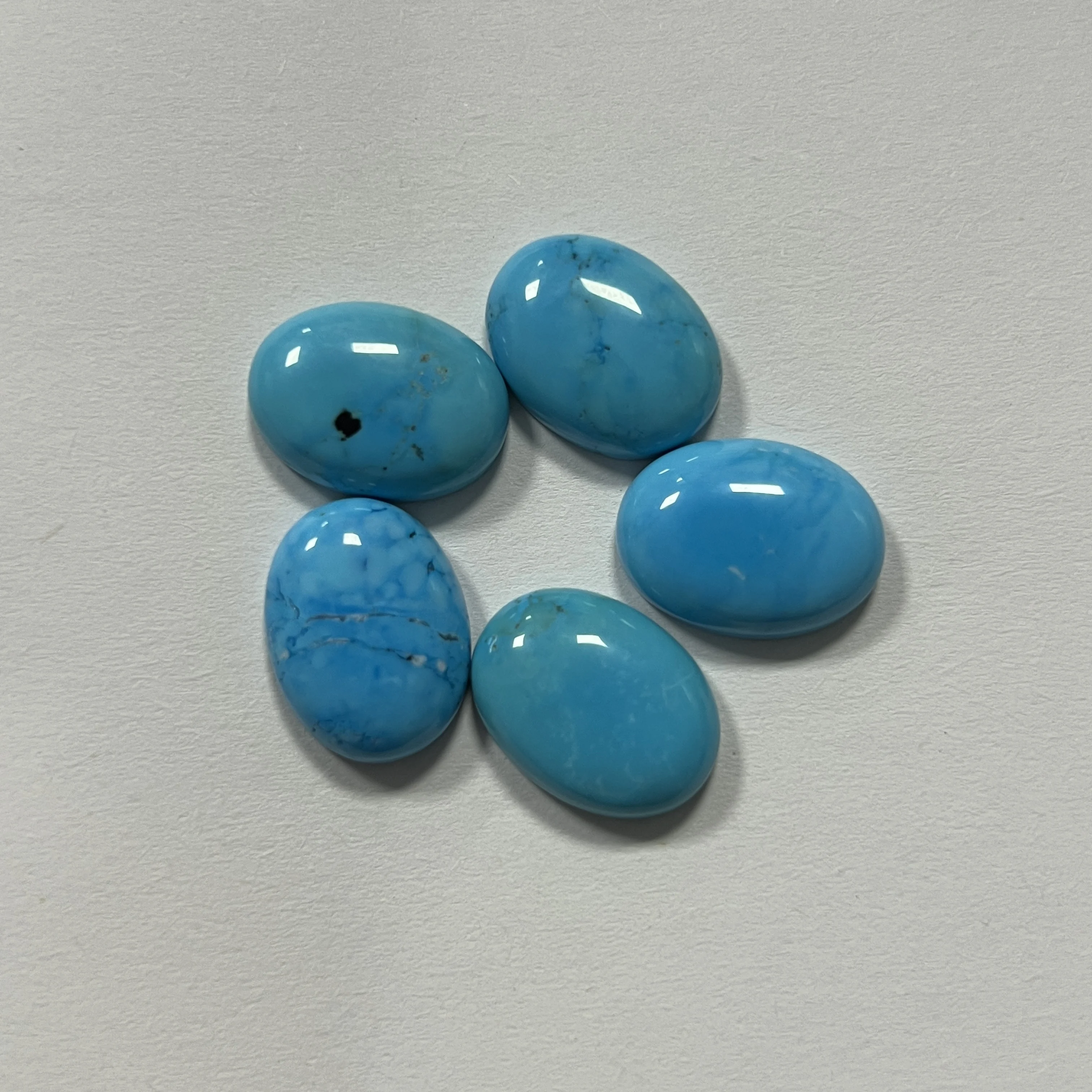 15x20mm Natural Blue Turquoise Oval Flatback Cabochon Original GemstoneFor Ring