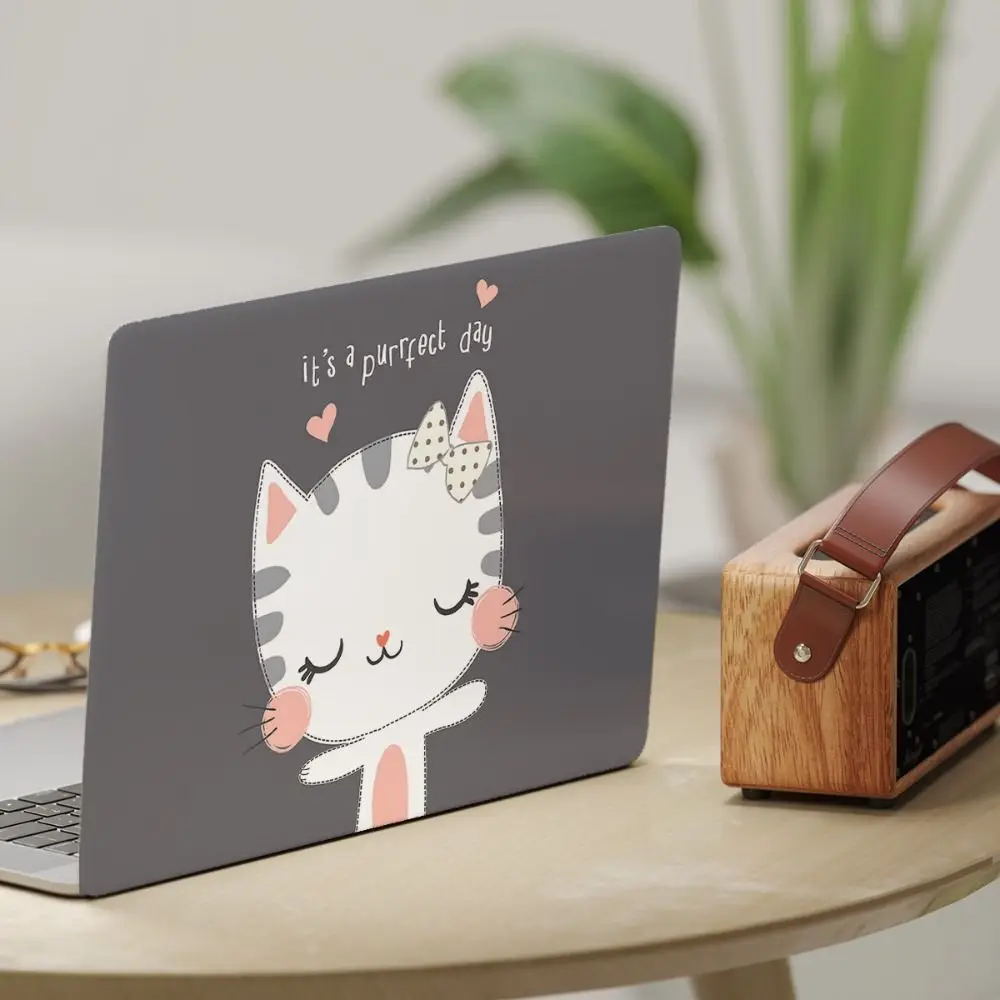 DIY 15inch Laptop Stickers Skins A+C Side Cute Cat Notebook Computer Cover Skin for Macbook /HP / Dell / Lenovo / Acer / ASUS