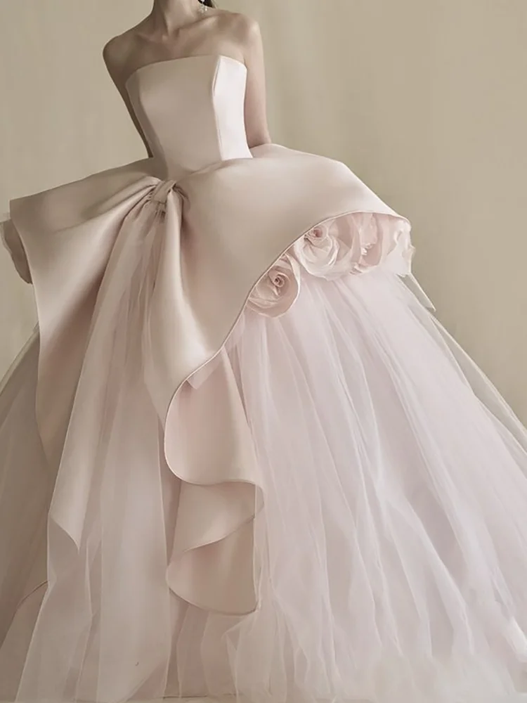 

Элегантное бальное платье без бретелек с цветочным принтом и рюшами без рукавов Свадебные платья невесты Свадебные платья по индивидуальному заказу