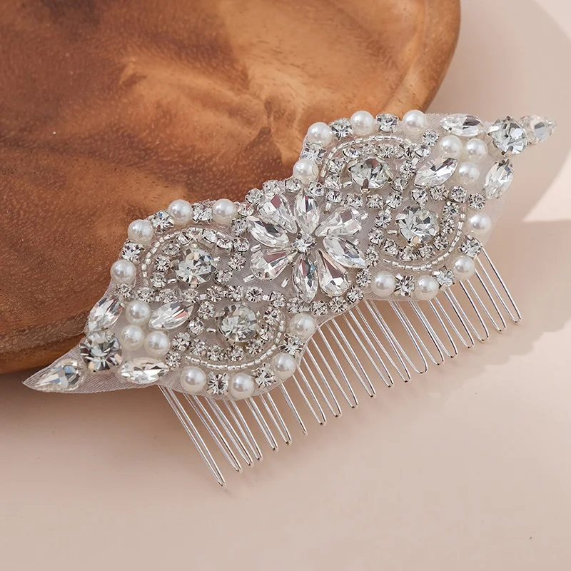 Fashion Crystal Pearl Hairpin Hair Clips For Women Luxury Rhinestones Hair Comb Bride Wedding Sparkling Metal Hair Accessories image 4