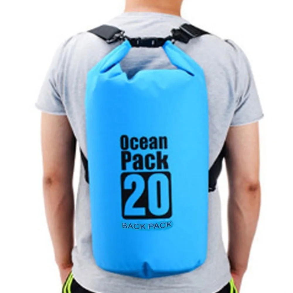 

20L Waterproof Dry Bag Large-Capacity with Shoulder Straps Swimming Bucket Bag Foldable Waterproof Beach Backpack Swimming Pool