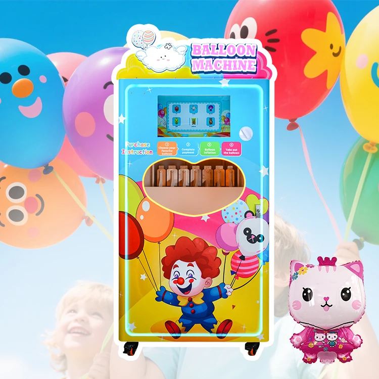 

Customized Fully Automatic Electric Fancy Balloon Vending Machine Popular Touch Screen Metal Balloon Machine with Coin Token