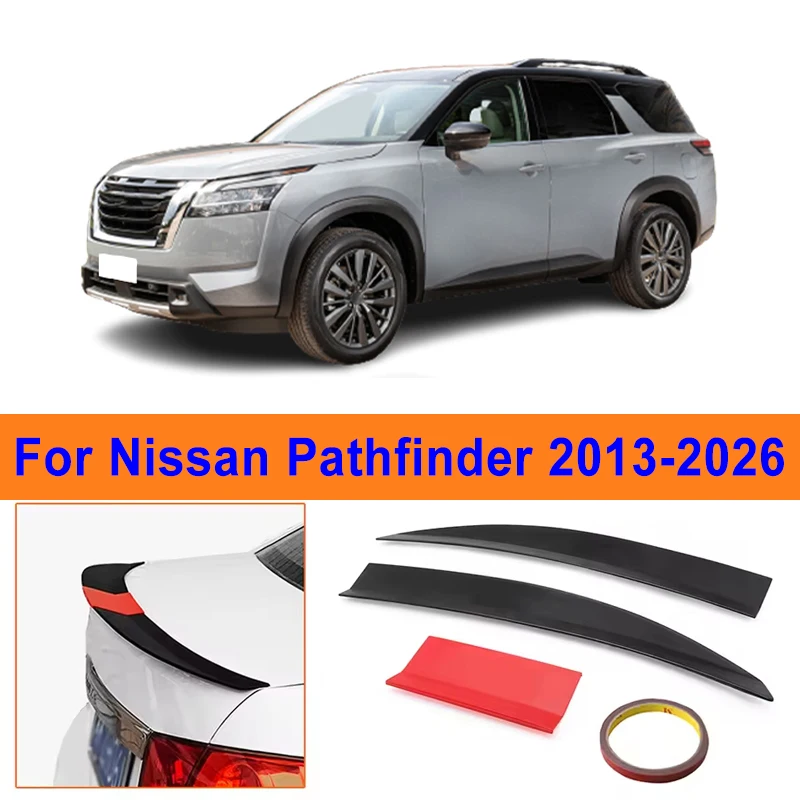 

For Nissan Pathfinder 2013-2026 3-Section ABS Rear Trunk Spoiler 115-125cm Adjustable Sports Decor Top Wing Car Exterior Parts