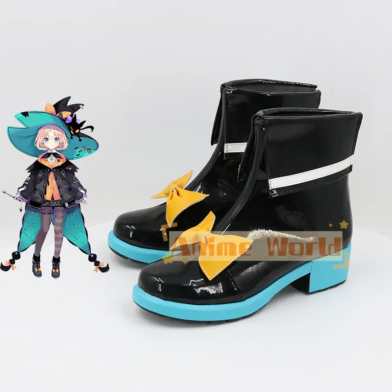 Virtual YouTuber Nijisanji Ethyria Millie Parfait Black Cosplay Shoes Halloween Carnival Boots Custom Made