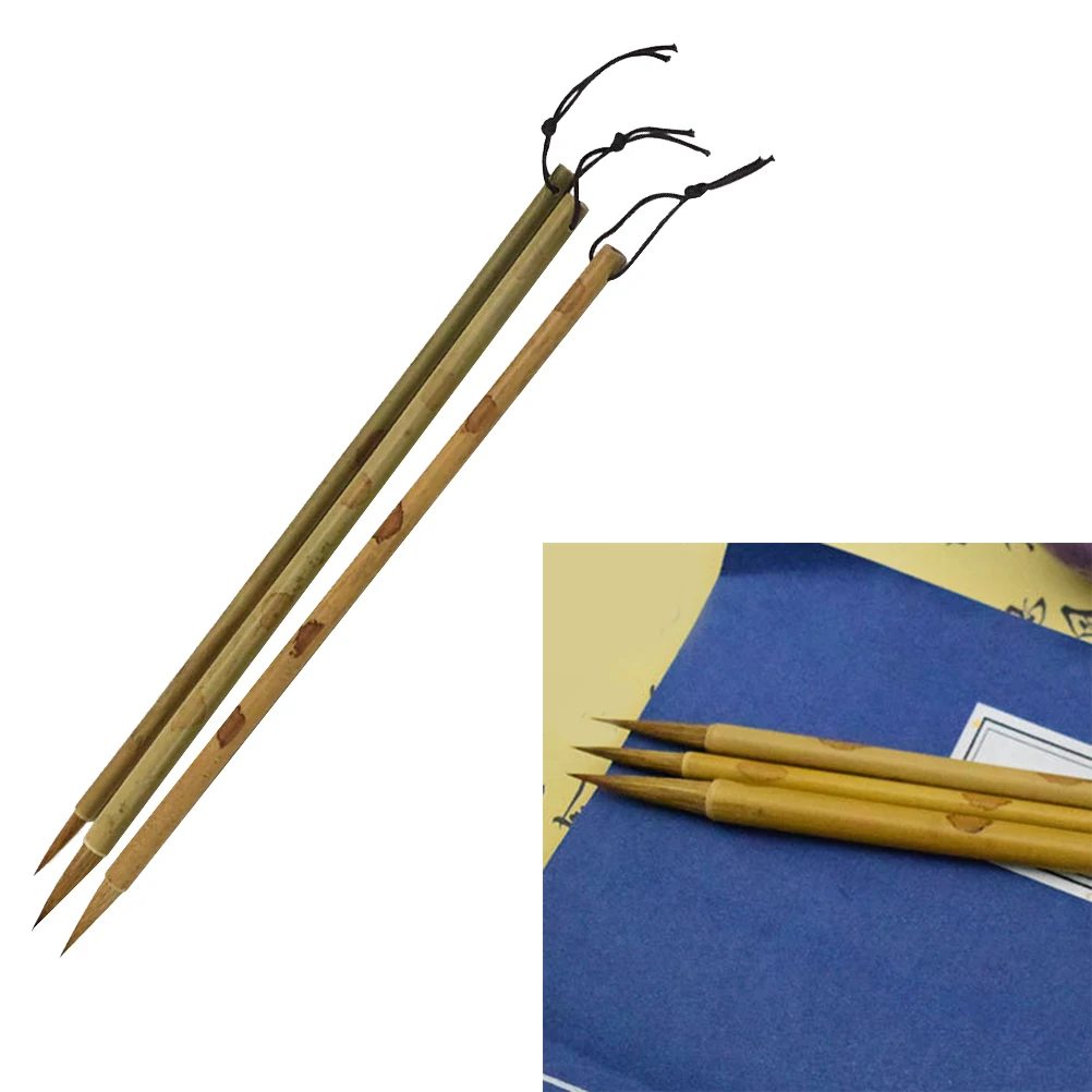 

3 Pcs Hair Brush Art Supplies for Artist Calligraphy Small School Pens Writing Paintbrushes Painting Chinese Weasel Major