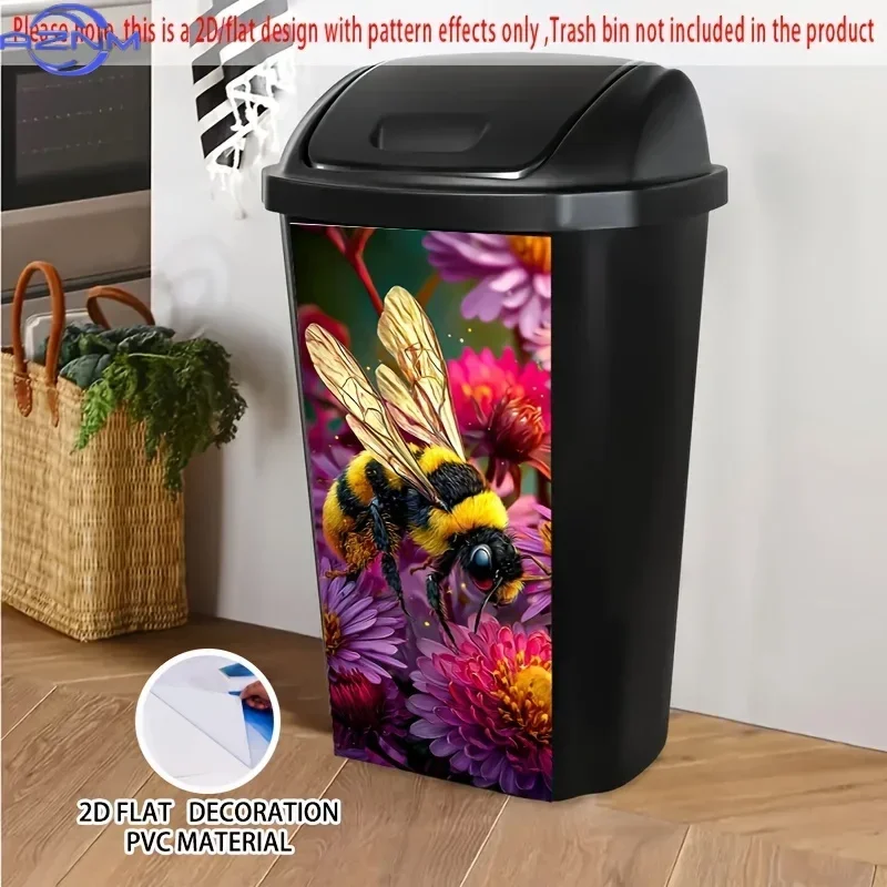 Bumblebee on  Self-Adhesive Dustbin Sticker, Durable, Removable, PVC Decorative Sticker, Wheelie Bin Sticker,  Ideal for Garde