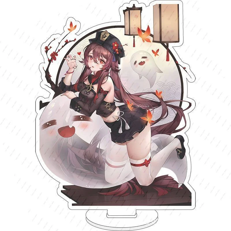 Hu Tao GAME 15CM Acrylic Stand Figure Stand Plate Cosplay Prop Decor Cartoons Present Friend Festivals Gifts Keychain