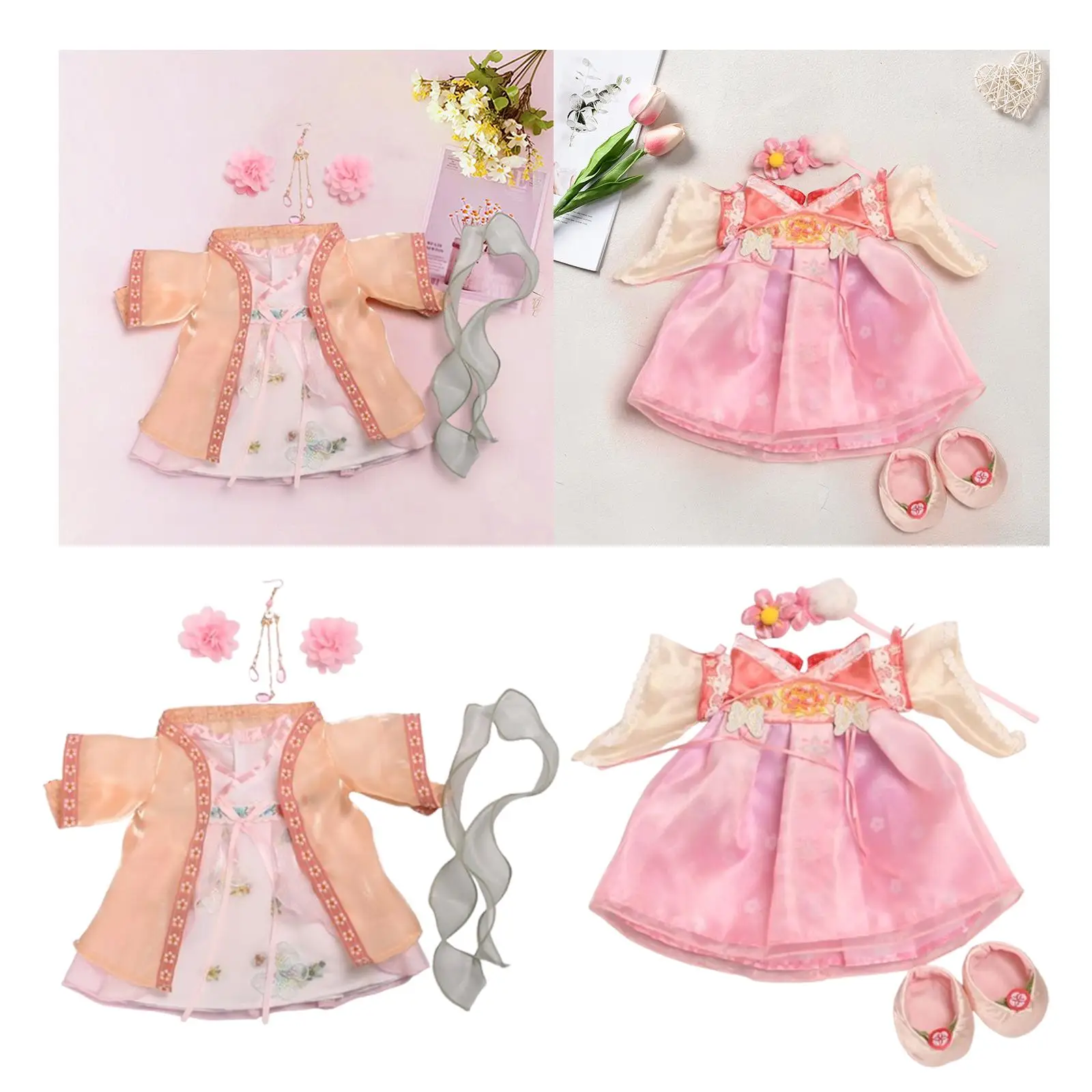 Plush Doll Dress Pendant Doll Outfits Photo Props Adorable for Little Girls Comfortable Dress up Doll Clothes for 30cm Dolls