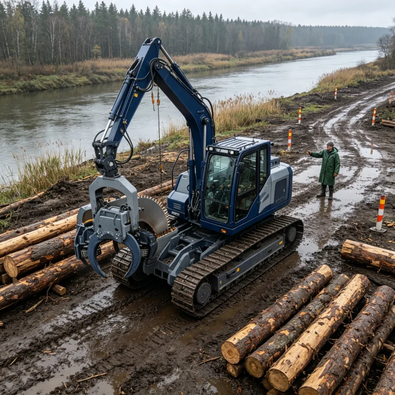 High Performance Automatic Tree Cutting Attachment For Excavator With Durable Hydraulic Components And Stable Operation