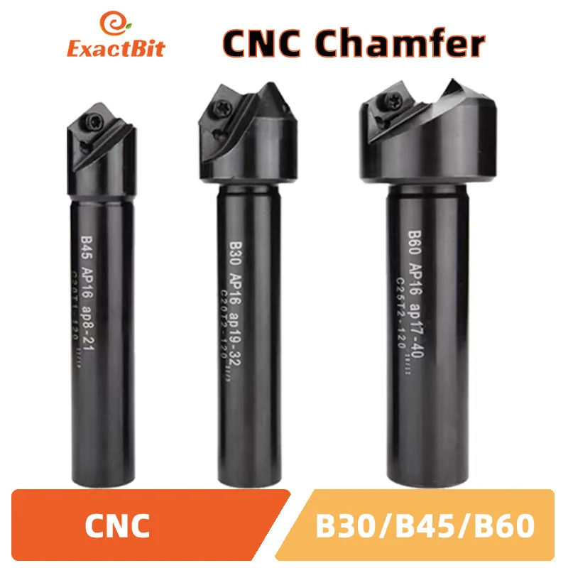 

B45 CNC chamfering knife rod APMT1135 1604 discarded chamfering knife 30 degrees 60 degrees straight shank chamfer