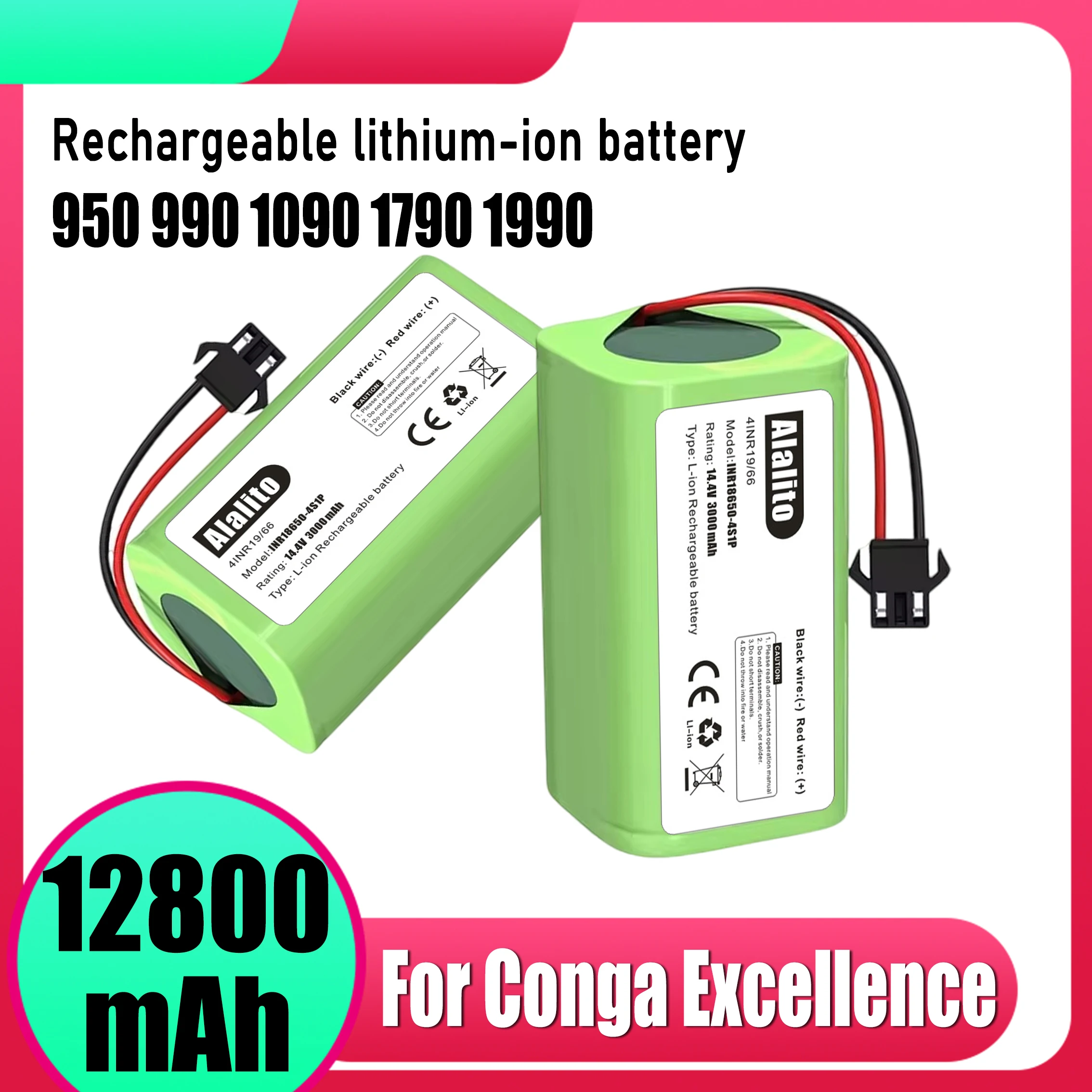 For Conga Excellence robot vacuum cleaner battery, compatible with 950 990 1090 1790 1990 Deebot N79S N79 DN622 Eufy Robovac 11S
