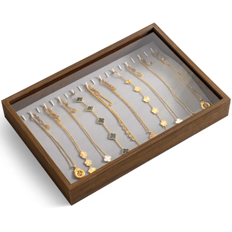 

2025 Pull Out Display Big Wood Style Jewelry Box Women Paperboard Strong Jewel Rings Necklace Display Storage Case Wedding Gift