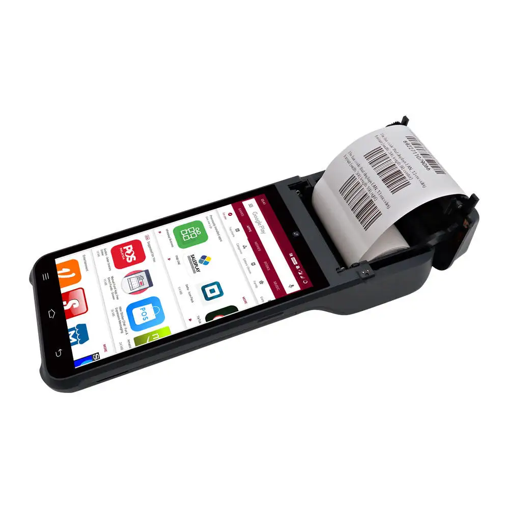Android 14 Handheld Payment Terminal PDA Cash Register Portable 58mm Thermal Printer with NFC Scanner Ticket Bill POS Machine