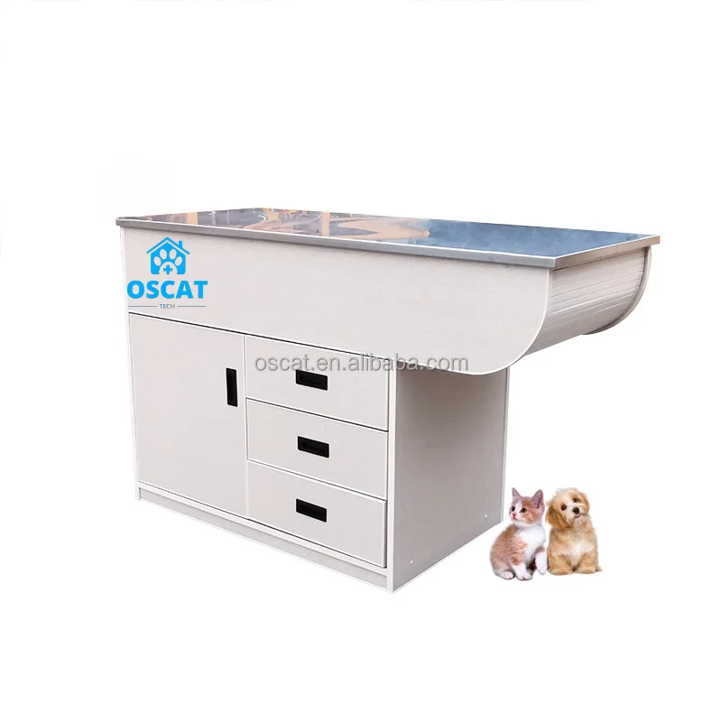 

OSCAT EUR PET Hospital Easy-to-clean Marble Pet Disposal Platform Wooden Operating Table Multi-functional Veterinary Table