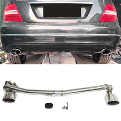 Car Exhaust Parts For Mercedes-Benz W204 C180 C200 C260 Upgrade C300 Dual Outlet Tailpipe Muffler Exhaust System