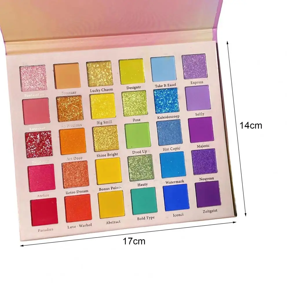 Paleta de Sombras para Cosmética, Perolado, À Prova de Suor, Portátil, 30 Cores, Lantejoulas, Matte, Infantil, Maquiagem de Palco