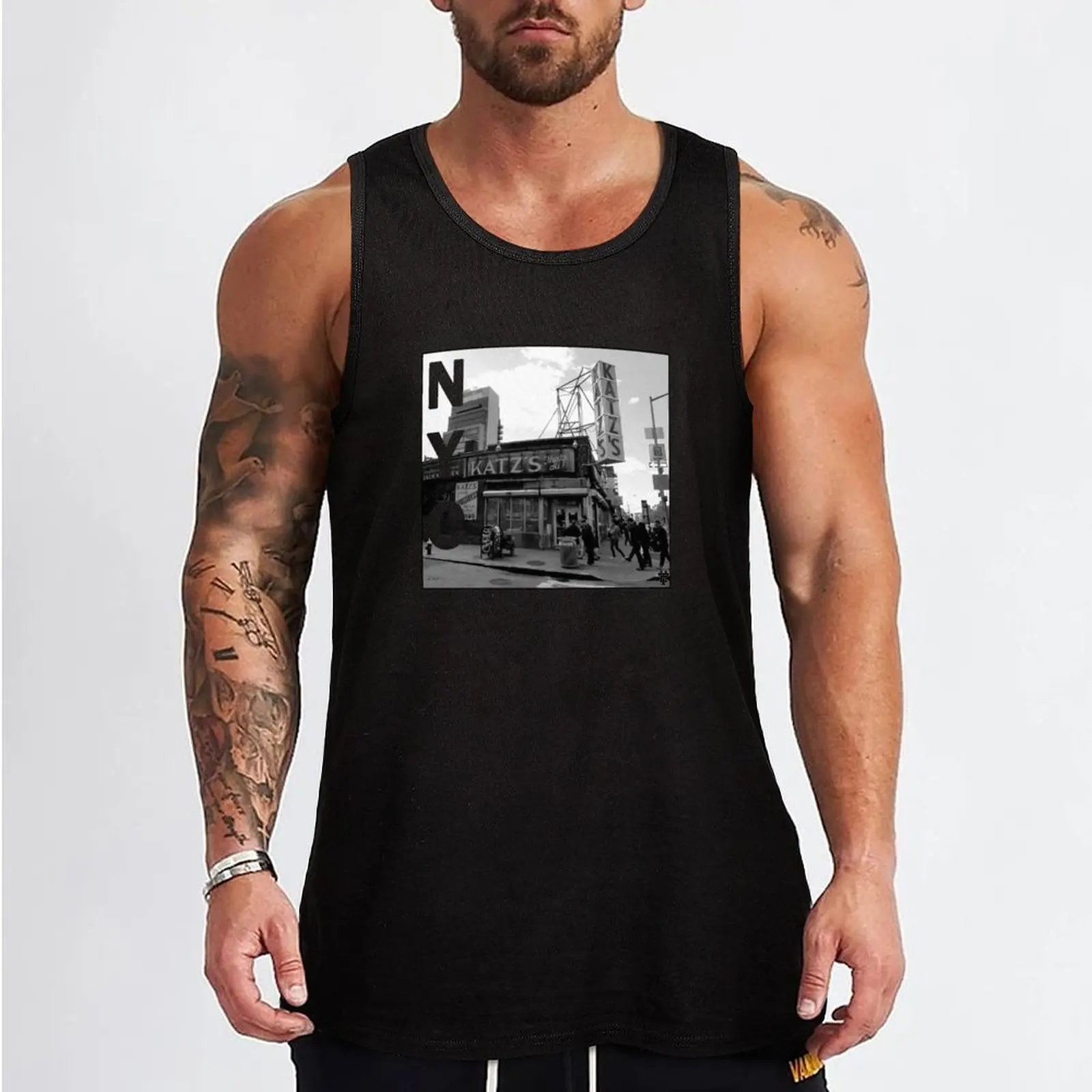 Katz Deli NYC Tank Top Man sleeveless shirt cute tops Men's sleeveless anime clothes