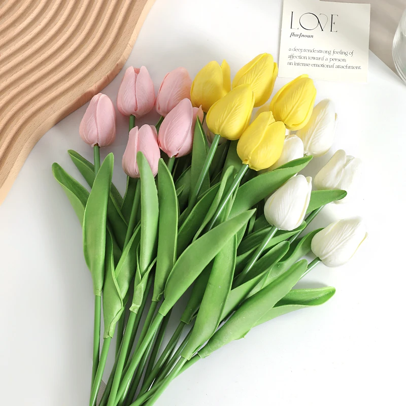 5/10 Stück künstliche Tulpenblumen, 33 cm, künstliche Blumen für Zuhause, Innendekoration, Hochzeit, Brautdekoration, DIY-Vasenzubehör – Detail 9
