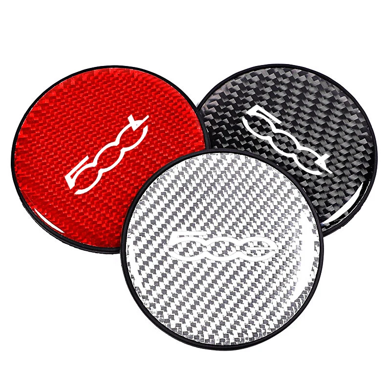 2Pcs 7Cm Car Coaster Water Cup Bottle Holder Anti-slip Pad Mat Silica Gel For Fiat 500 500c 500l 500x Car Styling