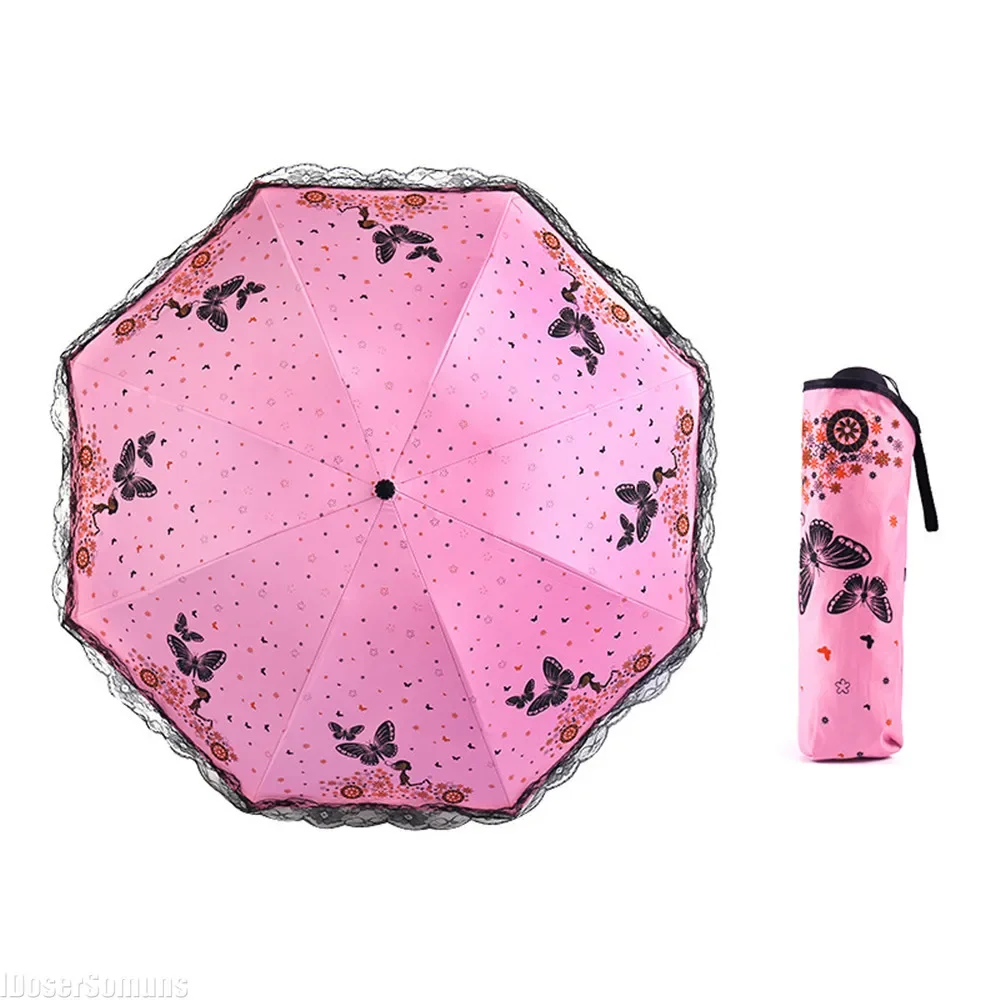 8 Bones Fashion Folding Umbrella Women Parasol Men Girls Anti-UV Waterproof Portable Rain and Sun Umbrella for Woman Gift