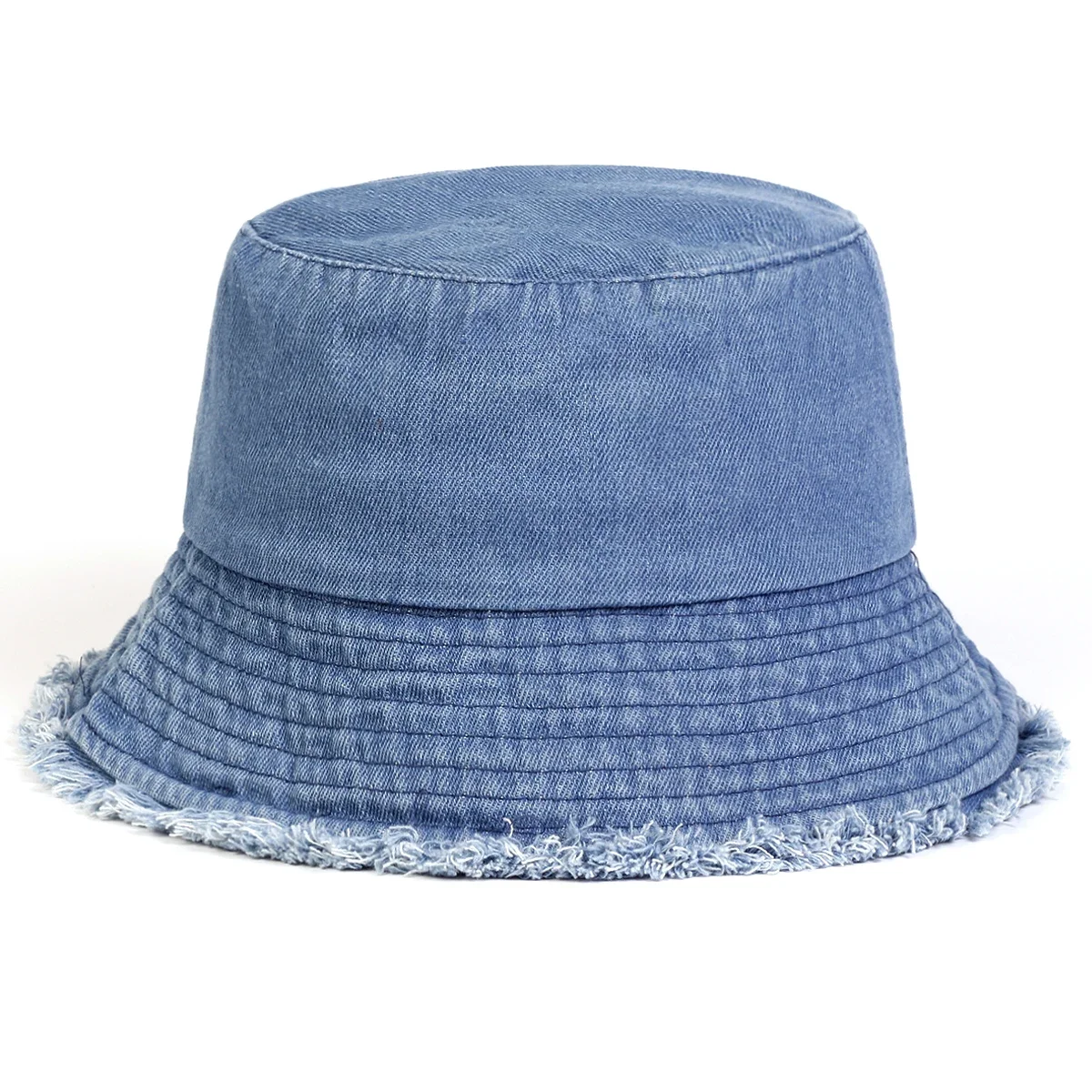 Unisex Light Board Edge Hole Denim Personality Bucket Hats Fishermen Caps Outdoor Casual Cap Sunscreen Hat