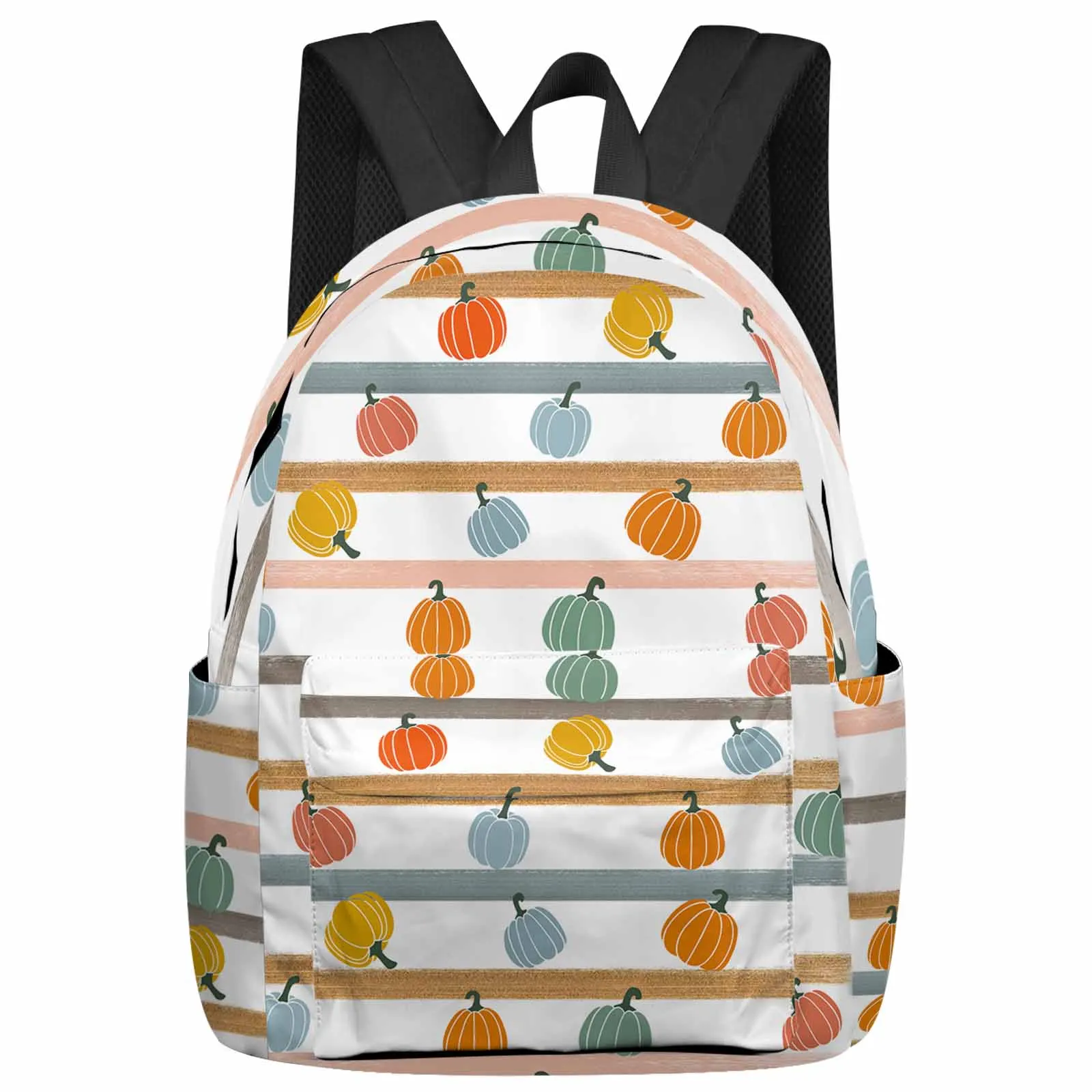 

Hand Drawn Pumpkin Leaf Lines Backpacks Teenagers Student School Bags Laptop Custom Backpack Men Women Travel