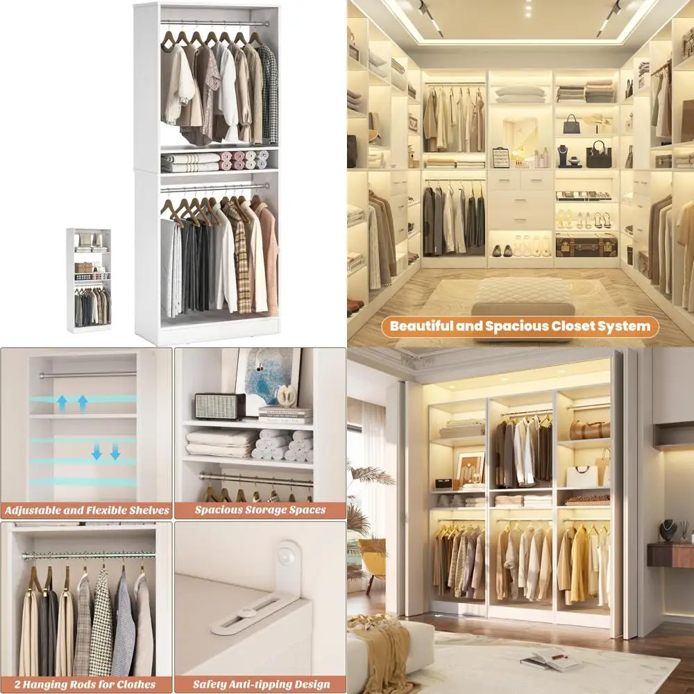 

Регулируемый подвесной органайзер для шкафа с полкой, отдельно стоящая гардеробная система для хранения одежды, компактная вешалка для одежды Solu