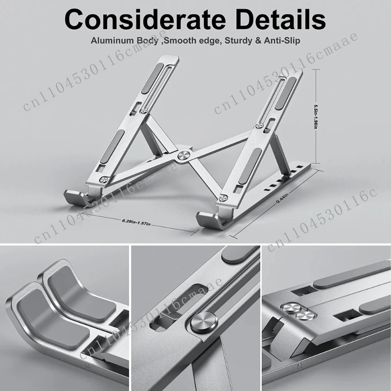 Adjustable Metal Aluminum Notebook Holder Portable Foldable Notebook Holder