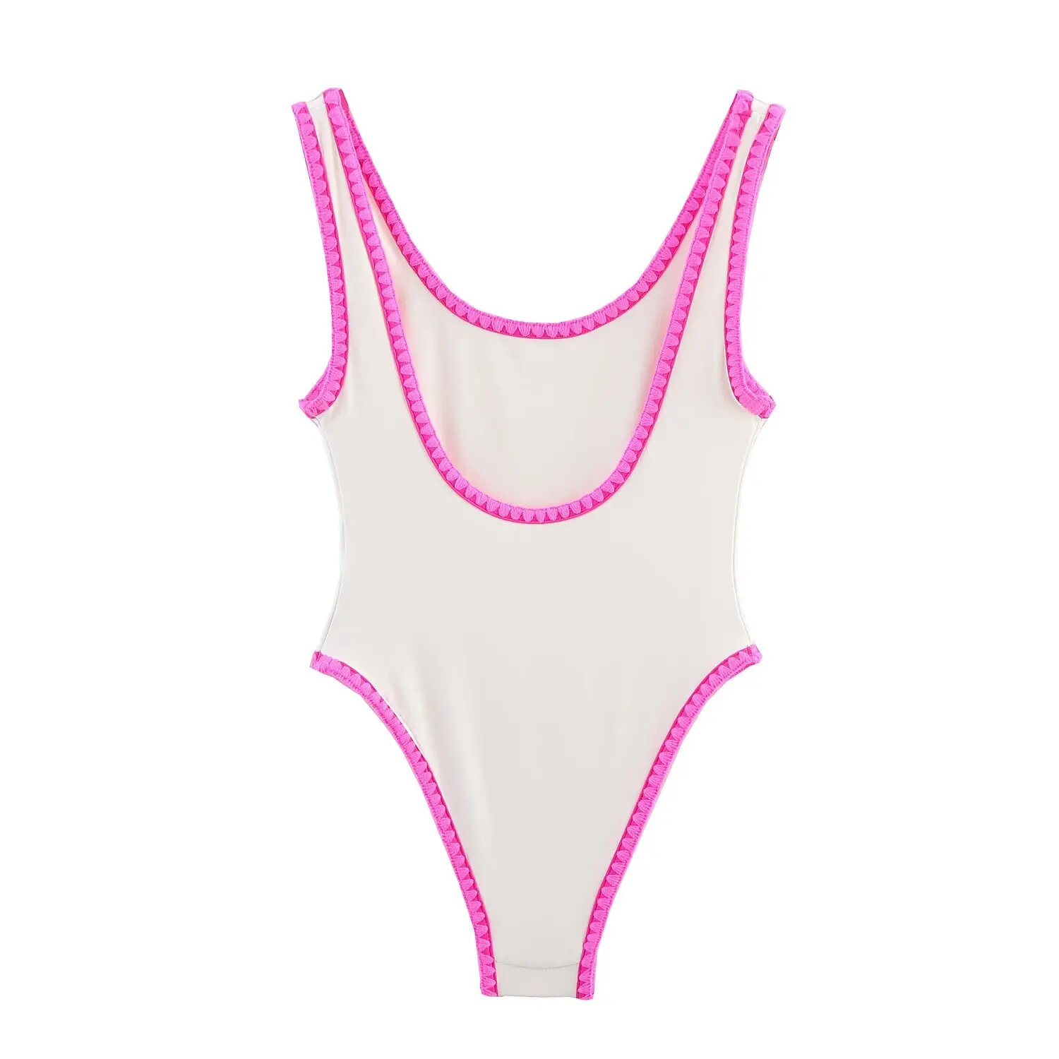 

ZBZR Spring New Women's Sexy Slim Fit U-Ne Color Blo Swimsuit One-Piece High Waist ort Pants Polyester Fiber Blend