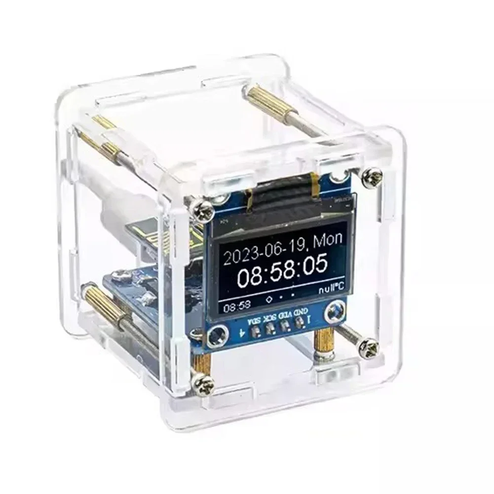 

DIY Mini Weather Station Kit with USB Power Supply Bright OLED Display Automatic Timing Function Temperature Humidity Control