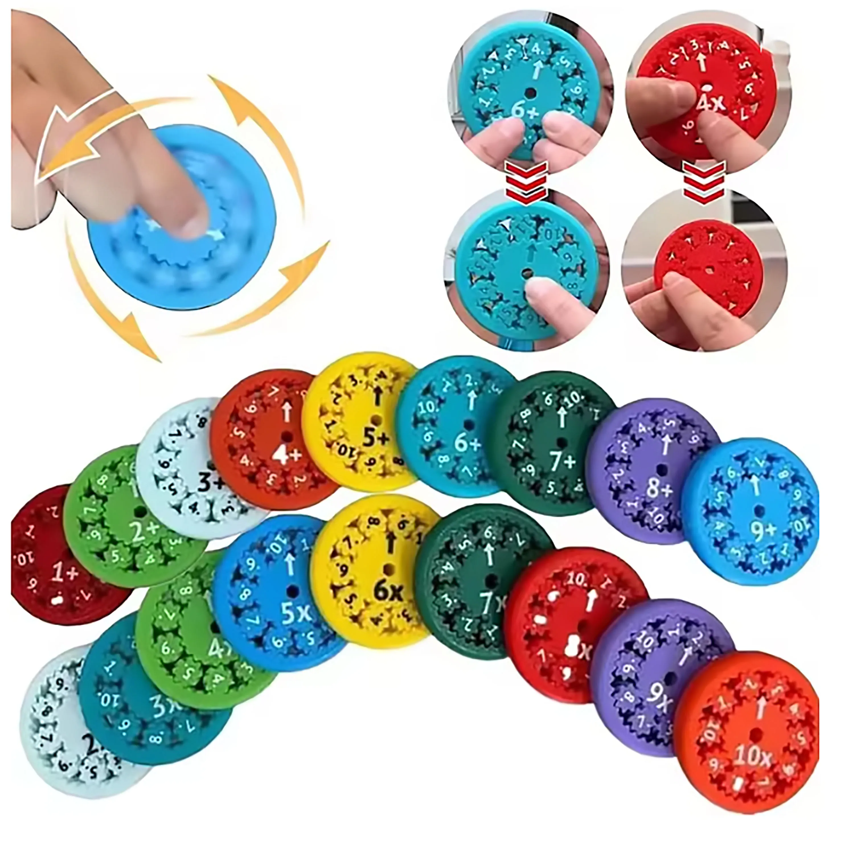 9pcs New Hot-selling Math Fidget Spinners Educational Spinning Toy Fidget Spinner Set For Learning Arithmetic