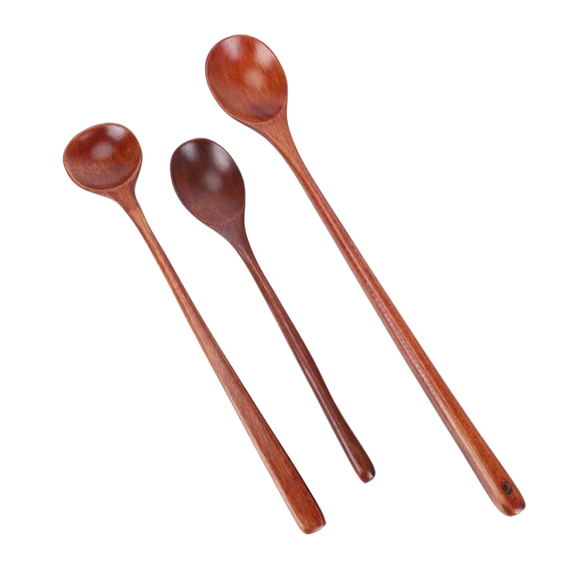 

HGHO, 36 шт., деревянные ложки, кухонные сервировочные ложки для супа с длинной ручкой, кухонные дегустационные ложки для еды, смешивания, перемешивания