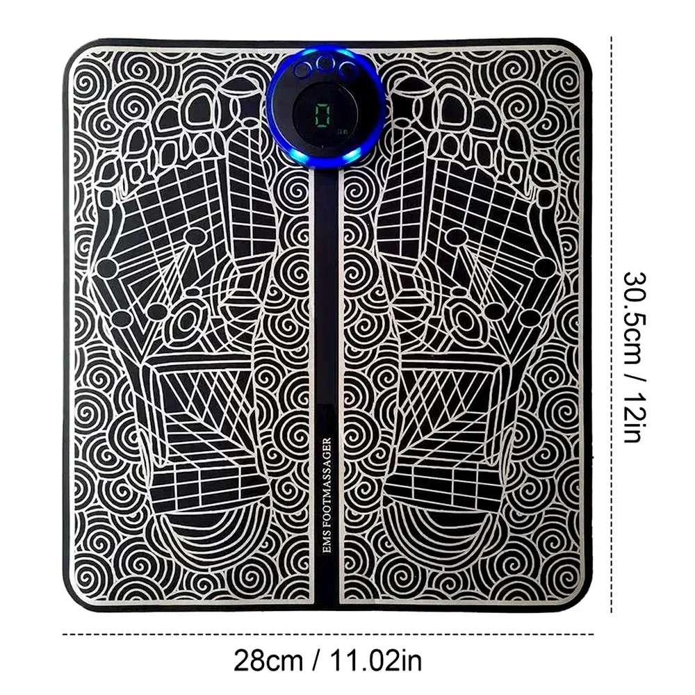 EMS Foot Massage Mat Electrical Muscle Stimulation with 8 Modes 19 Intensity Foot Massager for Blood Circulation, Muscle Relax